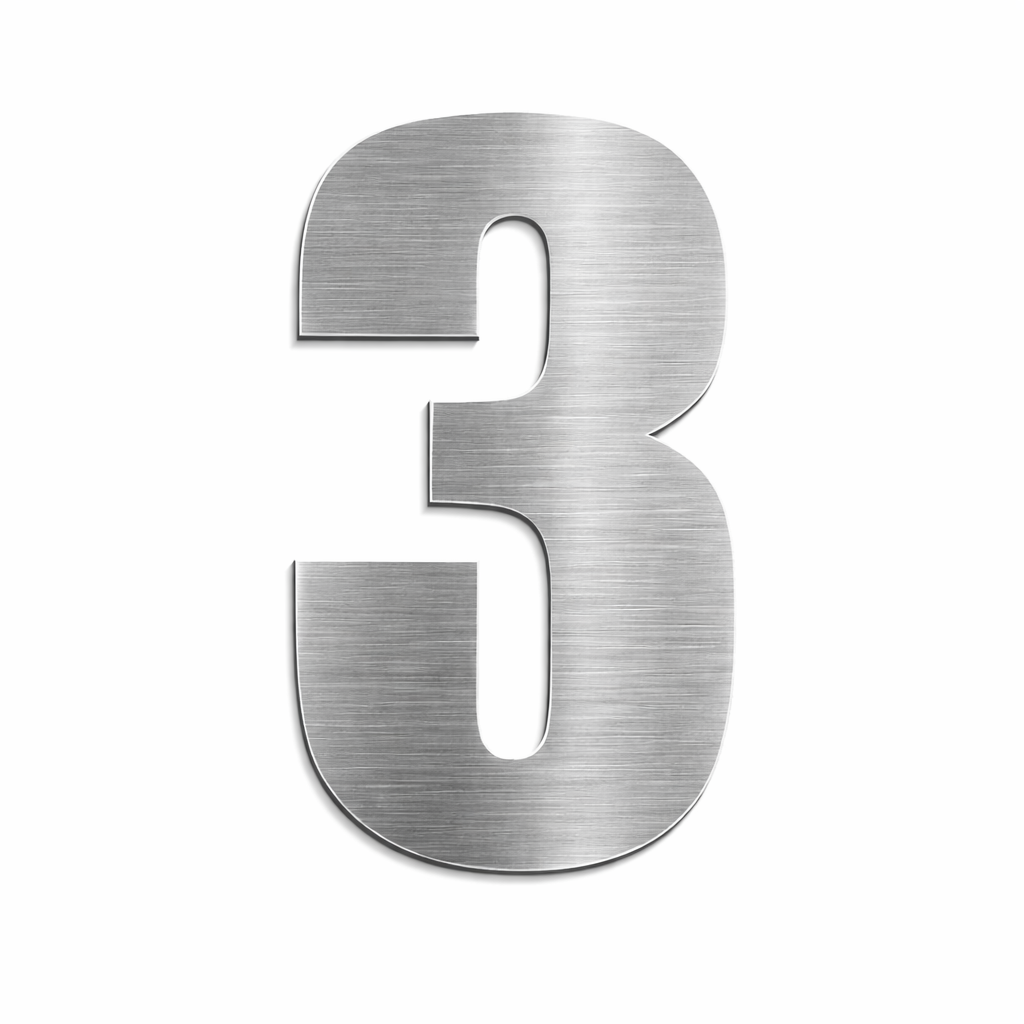 Løse husnumre i børstet stål - Model 1