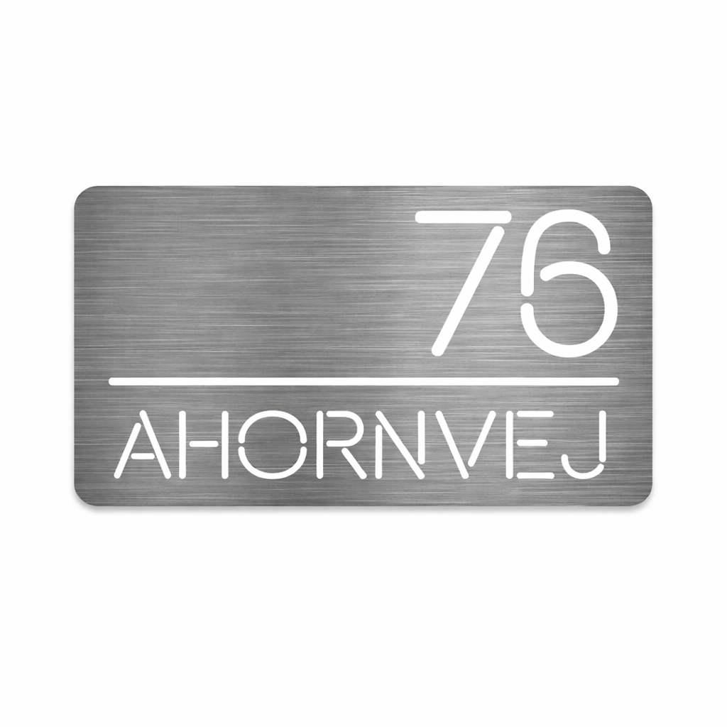 Husnummer med vejnavn - Model 4